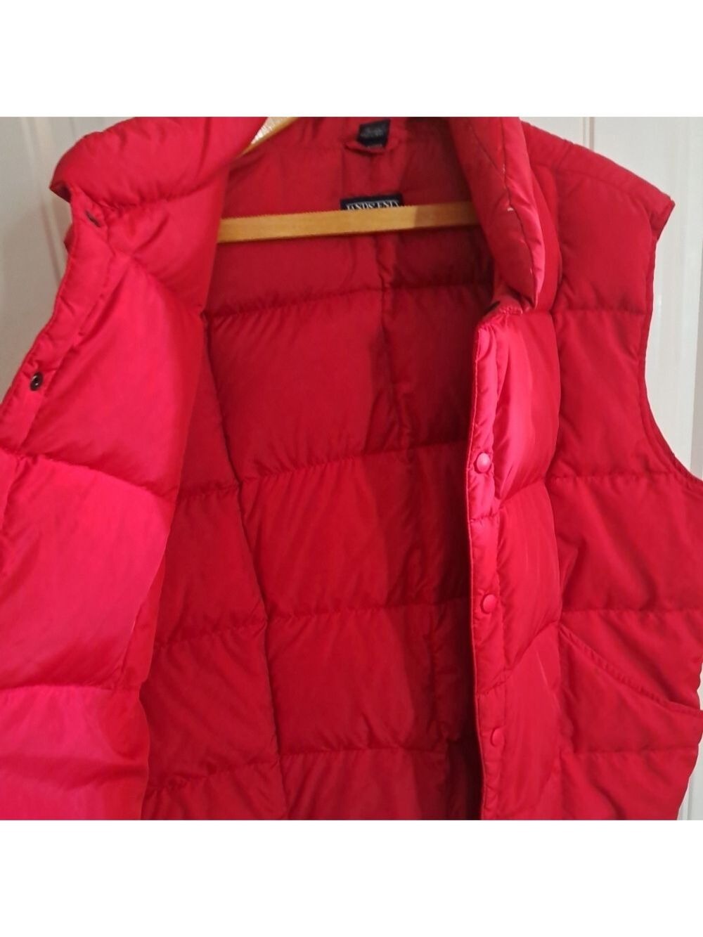 VTG Mens LANDS' END lightweight Down Puffer Vest RED XL 46-48 - Picture 7 of 7
